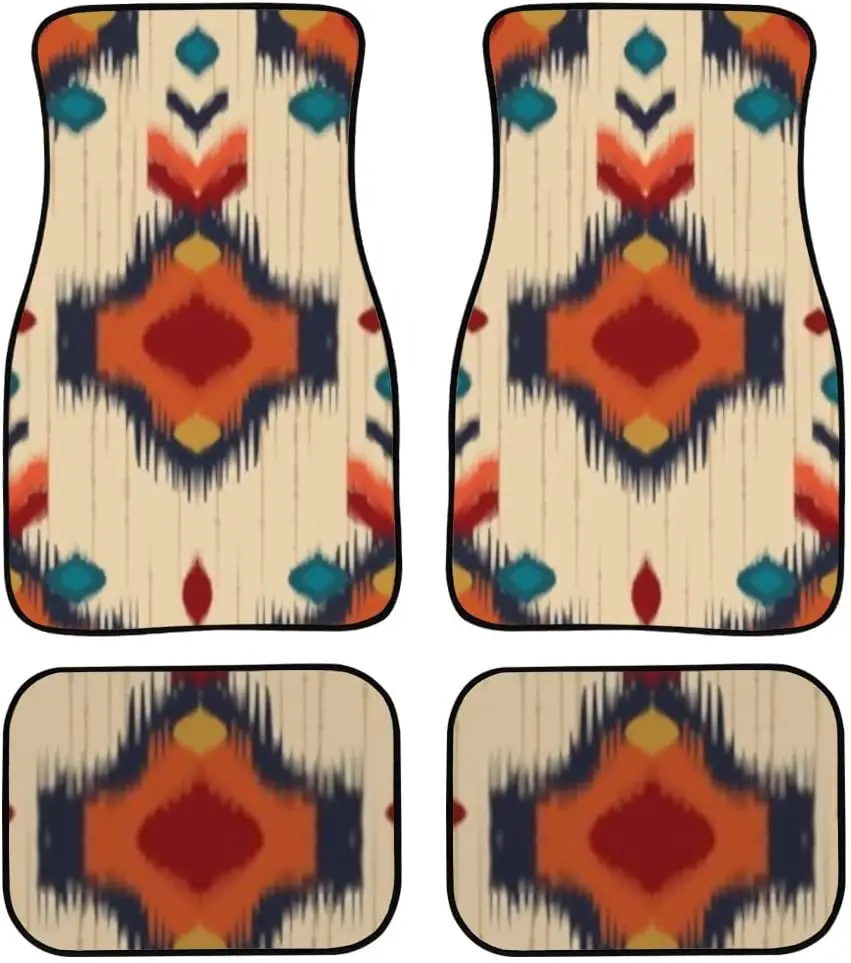 

Car Floor Mats Ethnic Abstract Tribal Folk Print Design Carpet Car SUV Truck Floor Mats 4 Pcs, Floor Mats for Trucks