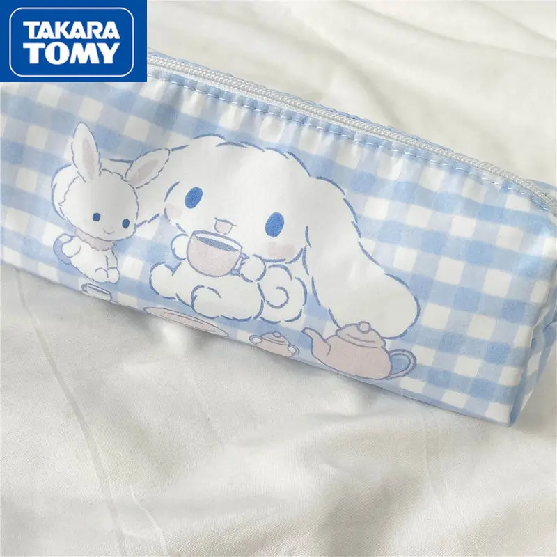 

TAKARA TOMY cute Hello Kitty creative pencil bag large-capacity student high-value stationery box plaid storage bag