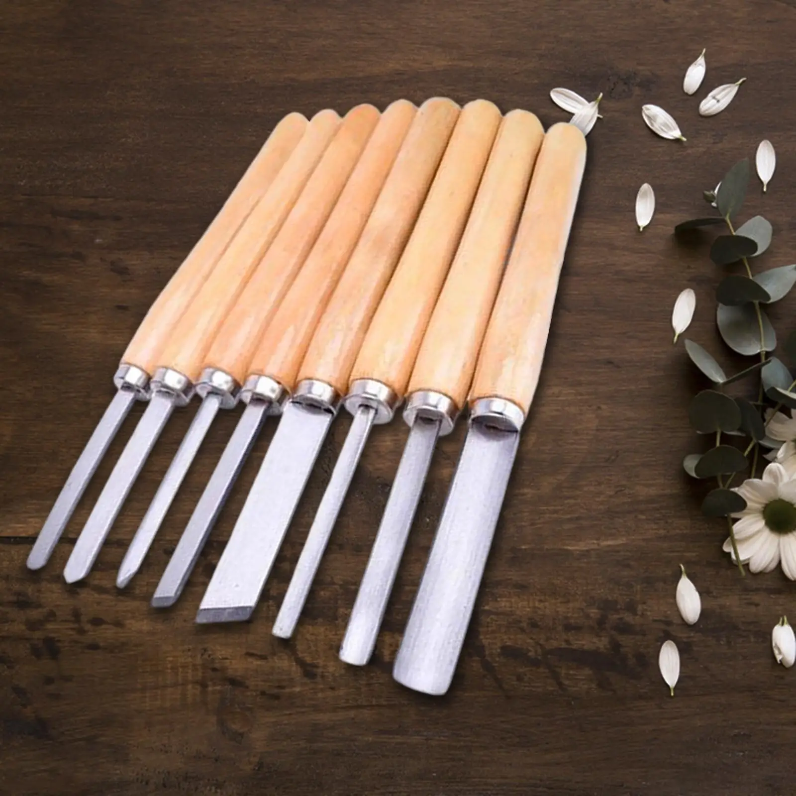 Набор из 8 токарных инструментов для деревообработки строжка быстрорежущей