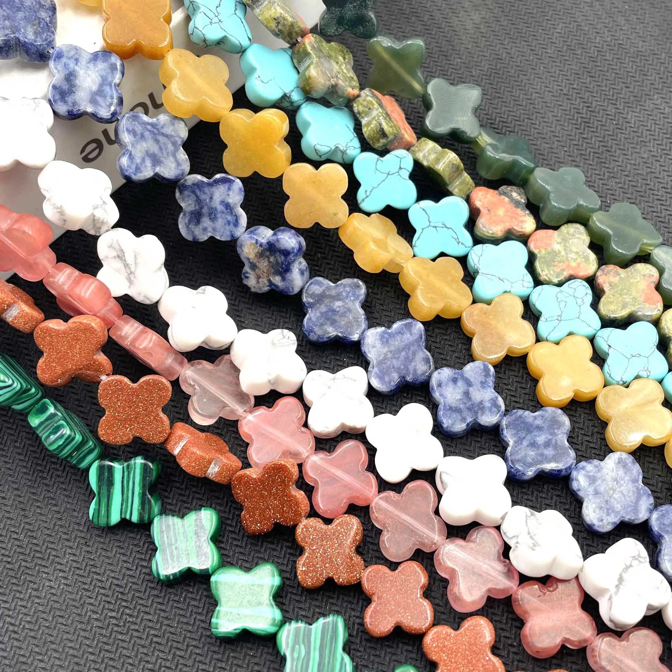 Натуральный камень в форме клевера агаты кварц яшма разделитель свободные