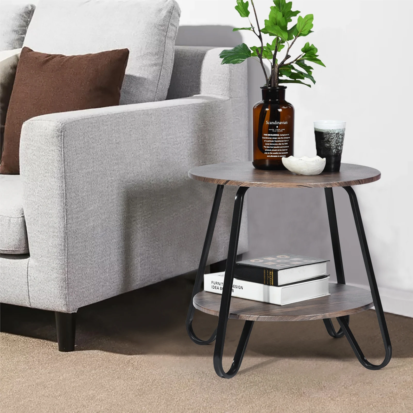 

Modern coffee table small wooden round table simple fashion living room furniture Nordic decorative table durable
