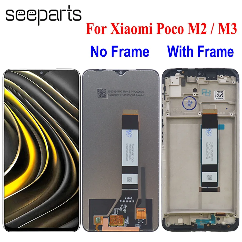 

ЖК-дисплей 6,53 дюйма для Xiaomi Poco M2 MZB9919IN, дисплей с сенсорным экраном и дигитайзером в сборе для Xiaomi Poco M3 M2010J19CG, ЖК-дисплей