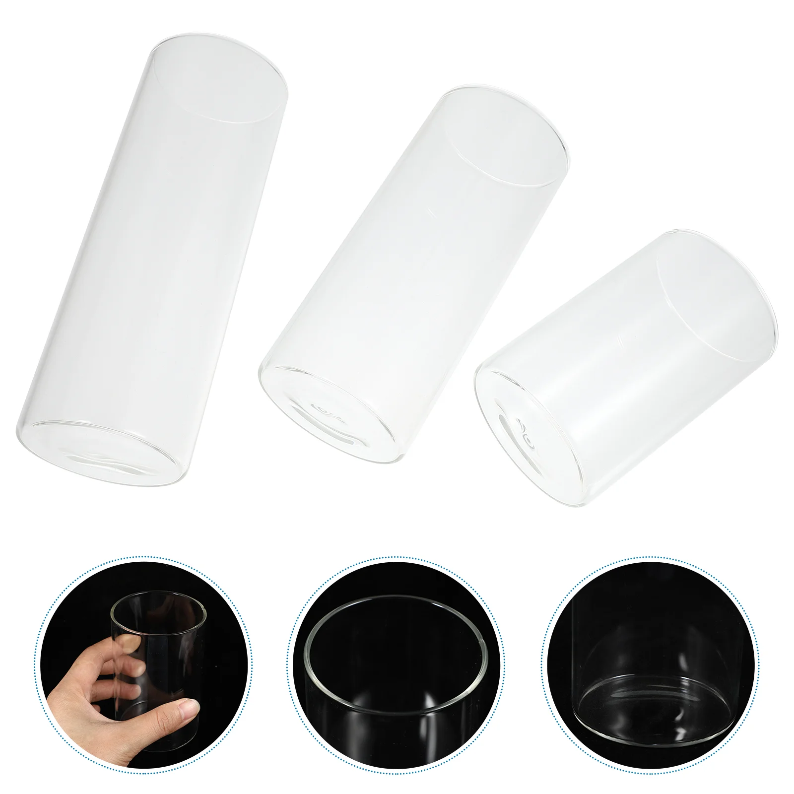 

Glass Tealight Holder Holders Cup Cups Clear Tea Cylinder Votivelightchimney Transparent Cover Valentine Weddingday Party