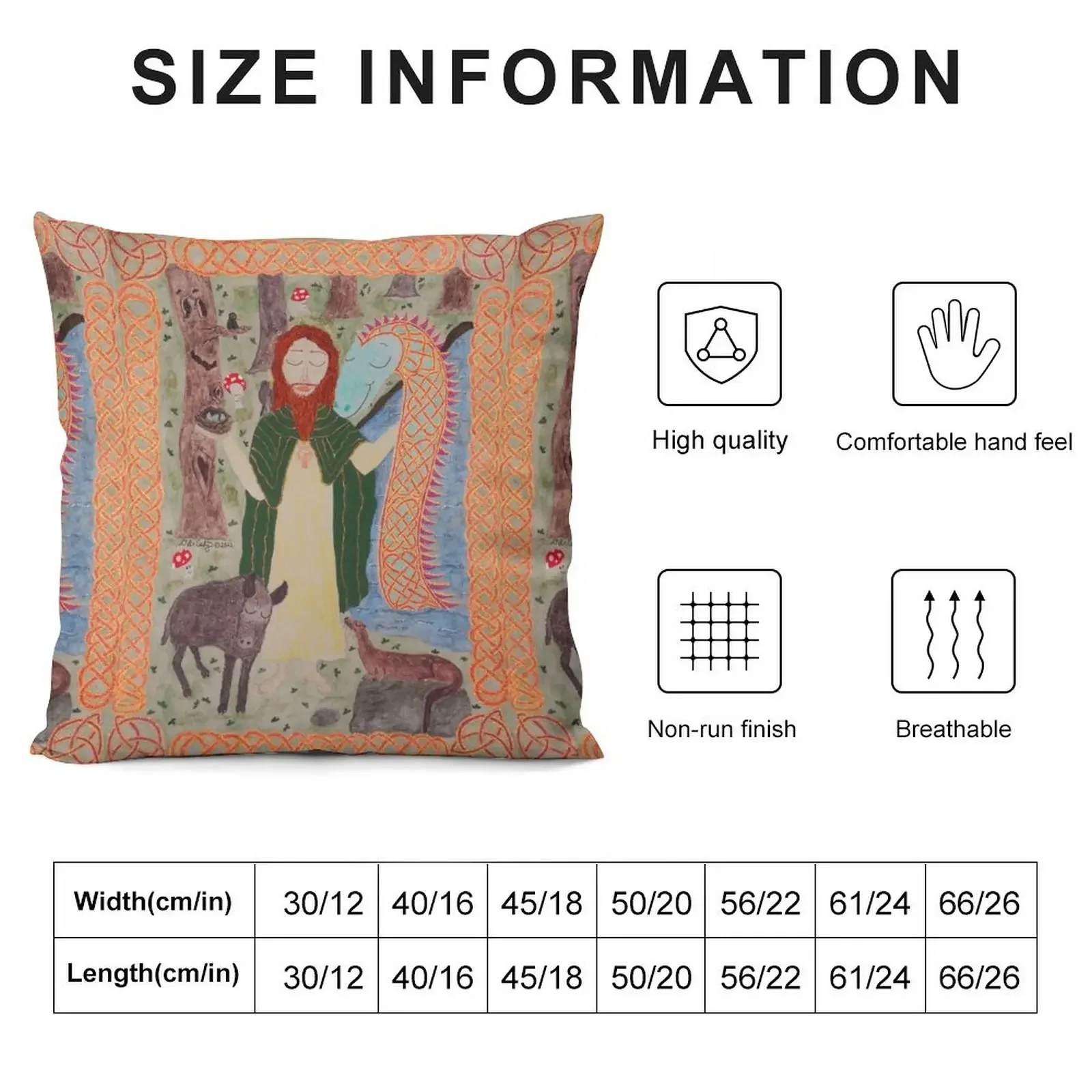 Декоративная подушка Saint Kevin of Glendalough на заказ декоративная для фотографий