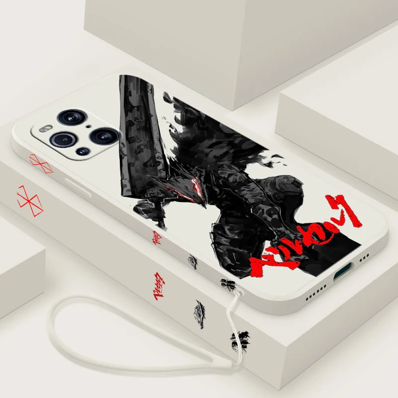 Berserk чехол для телефона аниме OPPO Find X2 X3 X5 Lite Neo Reno 2 Z 5 6 7 8 10 Pro Liquid Left троса Funda Silicone Soft