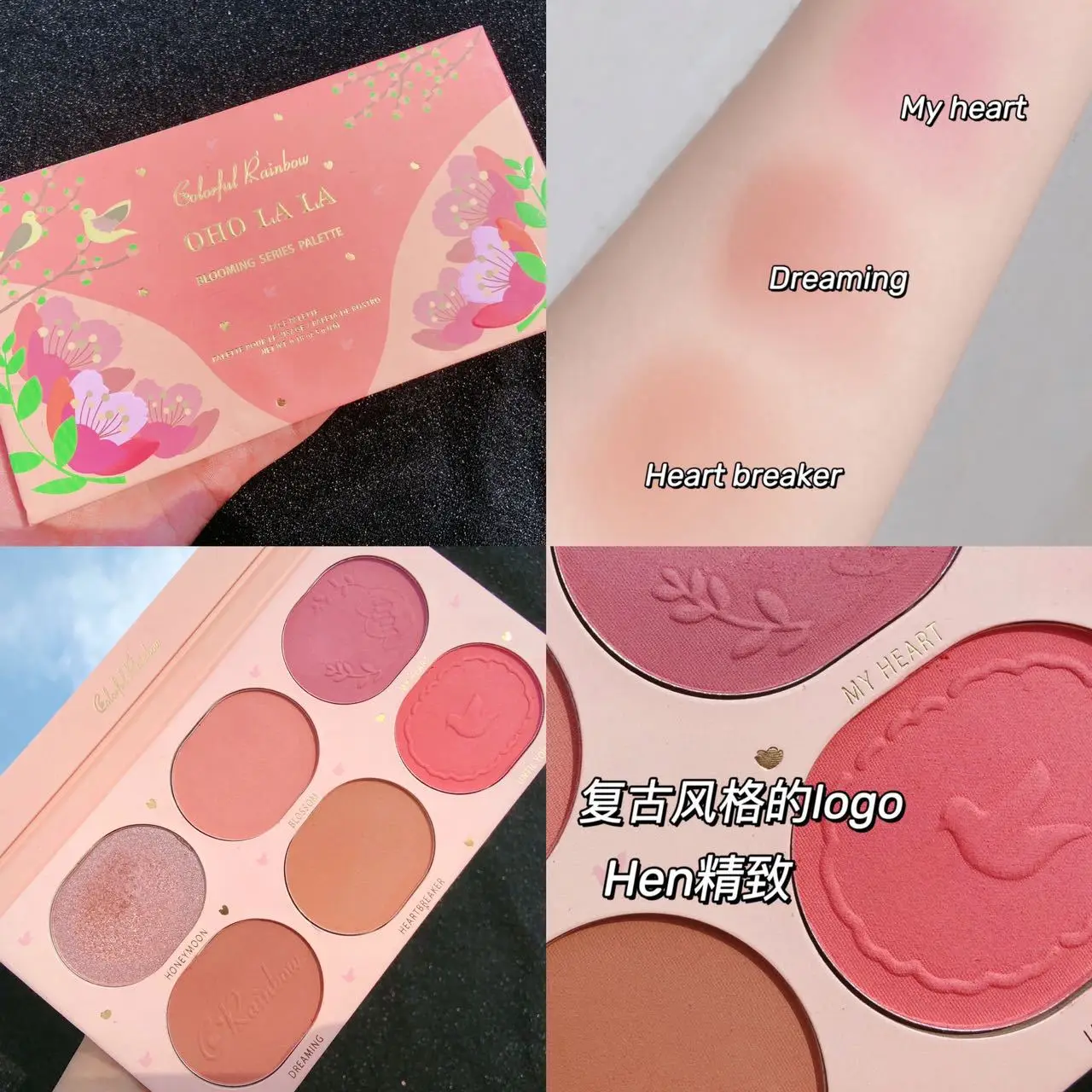 

6 Colors Blush Palette Matte Mineral Blush Powder Bright Shimmer Face Blush,Contour and Highlight Blush Palette Makeup Blush