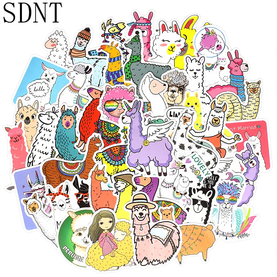 50 Шт. Набор Наклеек С Милыми Ламами И Альпаками Водостойкий ПВХ Мультяшный