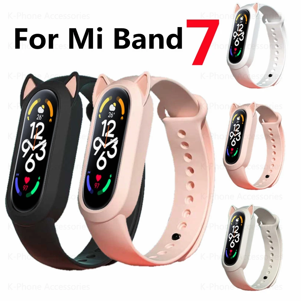 

Ремешок A3 для Xiaomi Mi Band 7 6 5 4, мягкий силиконовый спортивный браслет, мультяшный смарт-браслет для наручных часов MiBand 4 5 Band7