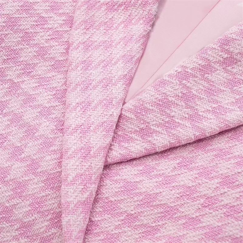 KEYANKETIAN 2024 осенне-зимний новый женский твидовый короткий костюм с узором гусиные