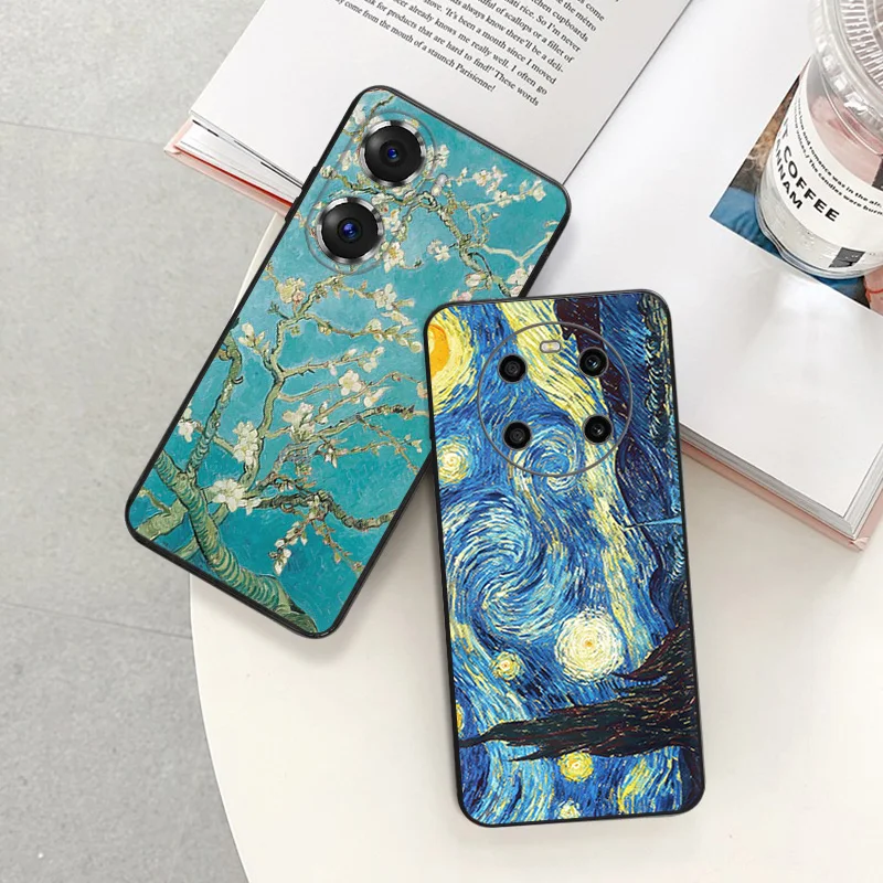 Матовый чехол для телефона Honor Play 6T 6C 9A X9 X8 X7 X6 X40 70 60 50 Lite 20 Magic4 30i 8X Van Gogh