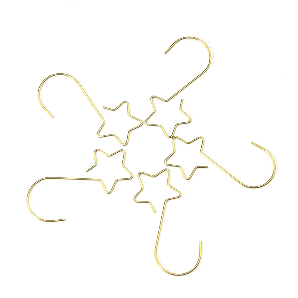 

10PCS Gold Alloy Pentagram Crystal Hook Halloween Holiday Chandelier Decoration Accessories Glass Ball Pendant