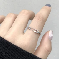 creative style exquisite pin ring zircon paper clip shape adjustable ring for women girl fashion handmade jewelry wholesale