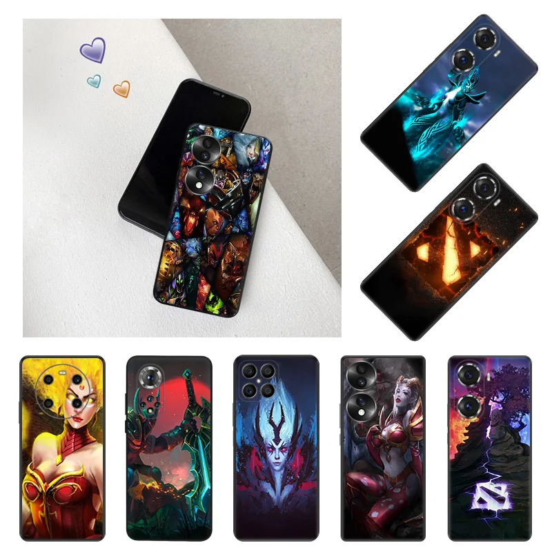 

Black Matte Anti-Drop Phone Case For Honor X9 X8 X7 X6 X40 X40i Play6T 6C 9A Magic4 70 60 50 30i 20 8X Dota Game Art Cover