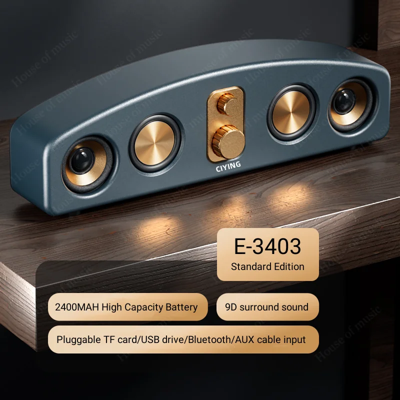 New Bluetooth Speaker Retro Portable Bar-soundbar Radio Home Computer Desktop Wireles Boombox Subwoofer 2400mA Battery Long Life