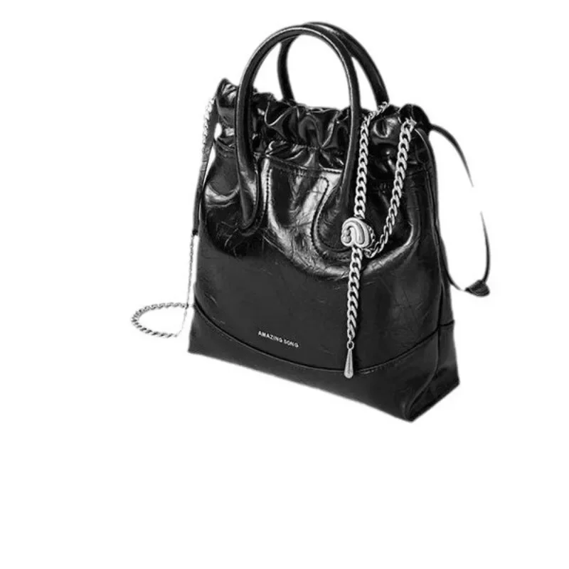 Сумка Stray Bag новинка 2024 сумка-ведро из мягкой воловьей кожи женская коровьей