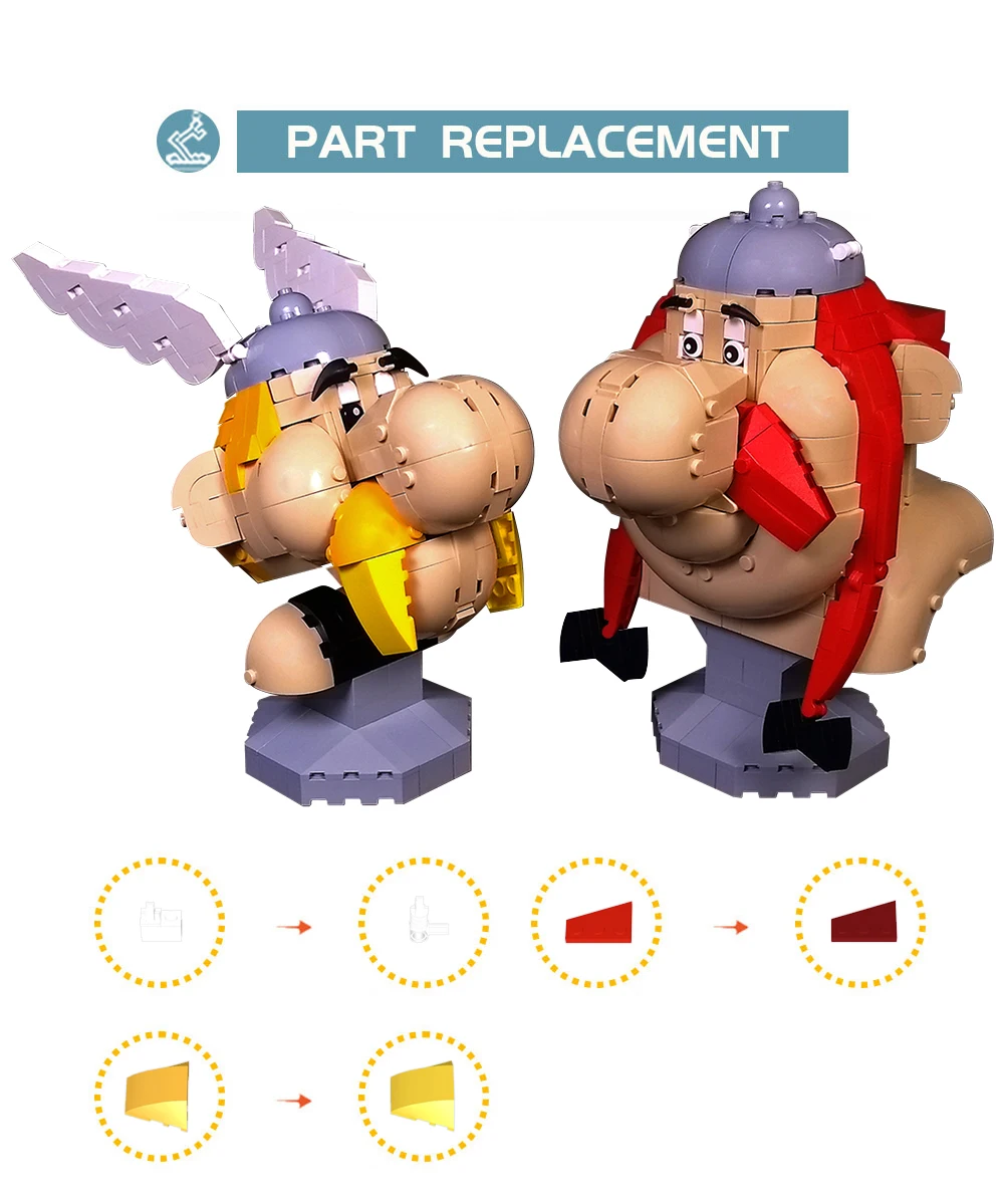 2 в 1 набор строительных блоков: Астерикс и Обеликс