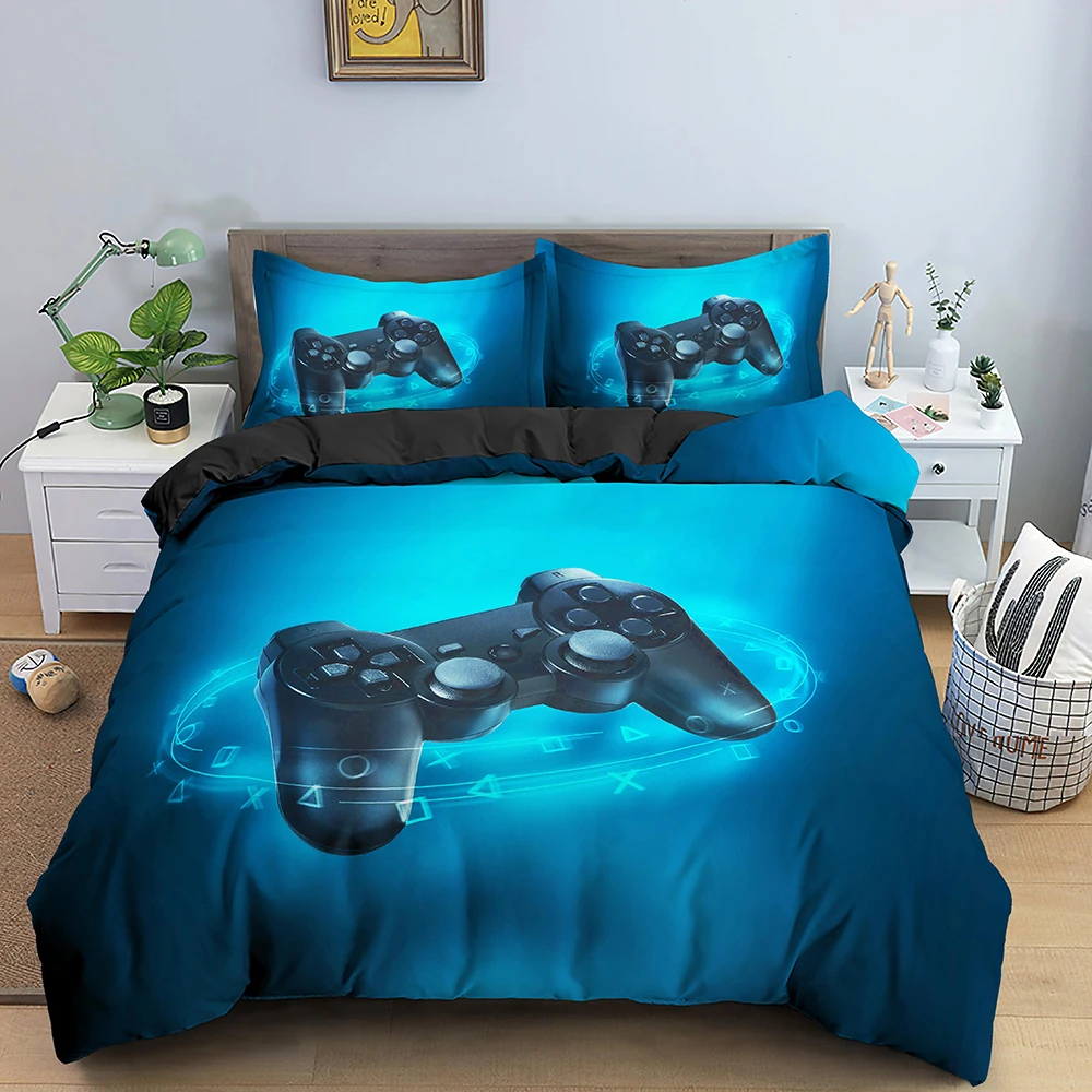 

Video Game Bed Sets for Boys Gamer Comforter Gaming Themed Bedroom Decor Game Home Textile Bedding Quilt Cover with Pillowcase