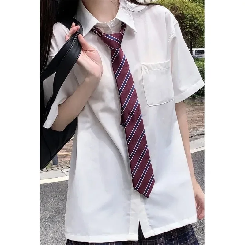 Белая женская рубашка с коротким рукавом в японском стиле Jk профессиональная