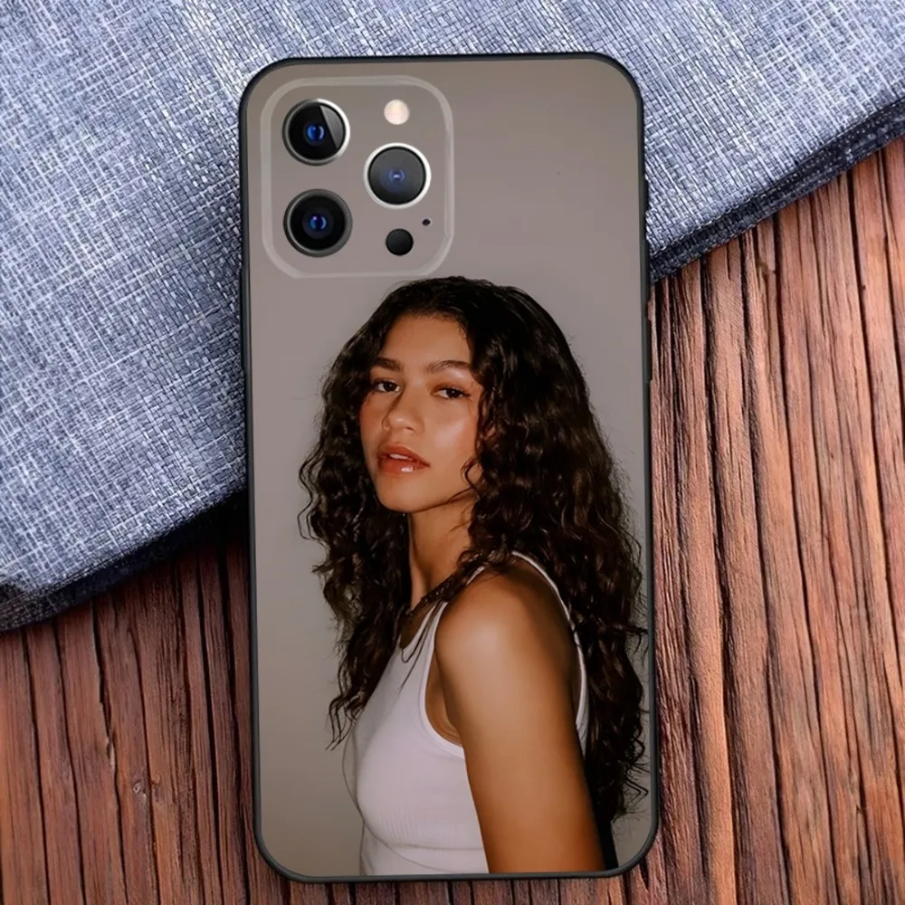 Z-Zendaya Phone Case For iPhone 16 15 14 13 12 11 Pro X XS Max XR Plus Mini Soft Black Cover