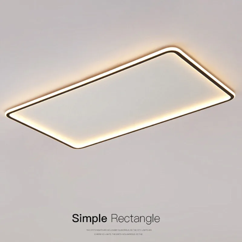 

Минимализм Современная искусственная потолочная лампа, простая прямоугольная люстра с дистанционным управлением для гостиной, столовой, кухни, спальни