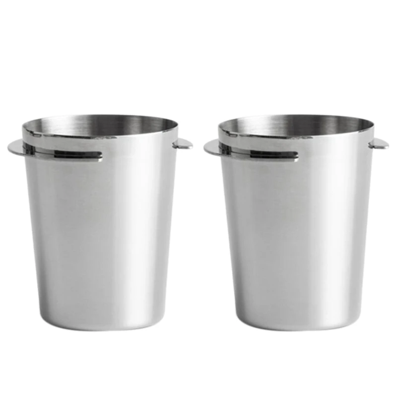 

2X Stainless Steel Dosing Cup Coffee Sniffing Mug Powder Feeder (54Mm Silver)