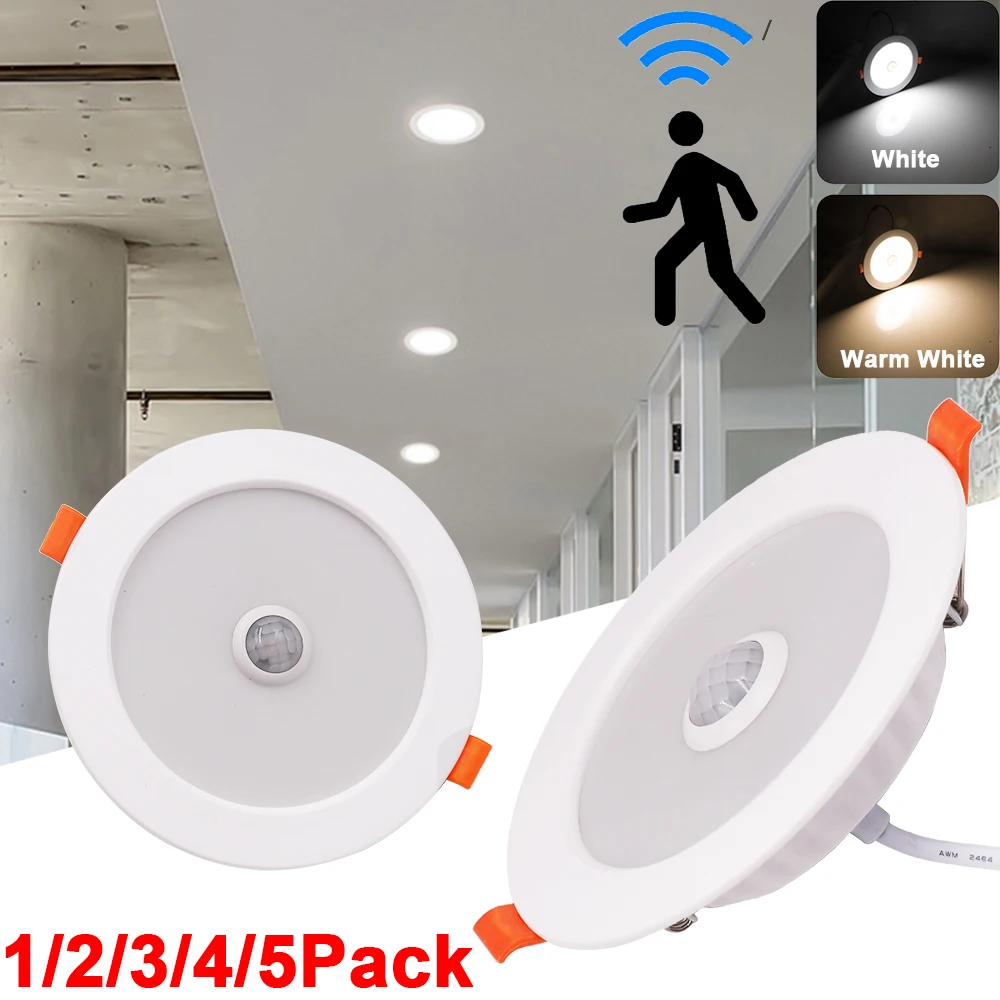 Круглый Светодиодный Потолочный Светильник 12 Вт С Датчиком Движения Внутреннее