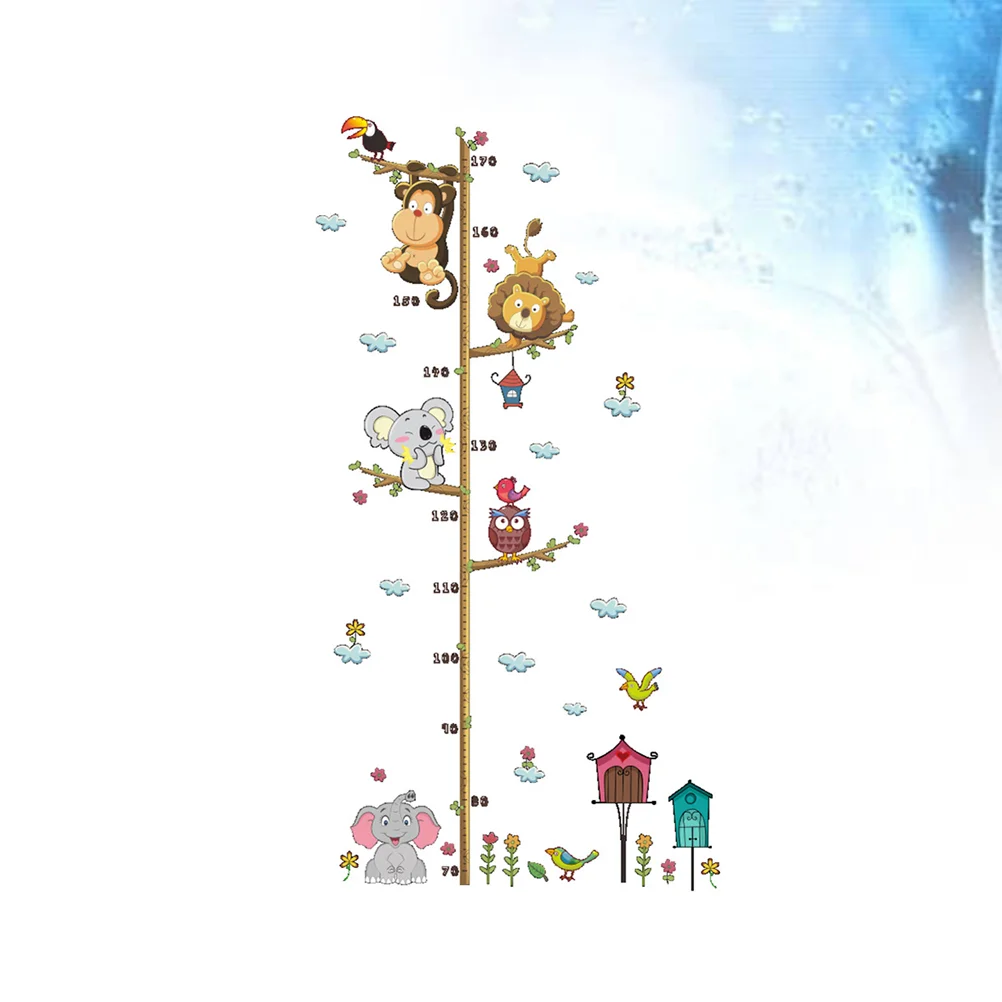 

1PC Creative Peel and Stick Removable DIY Cartoon Zoo Animals Height Measure Wallpaper Wall Decals Wall Sticker