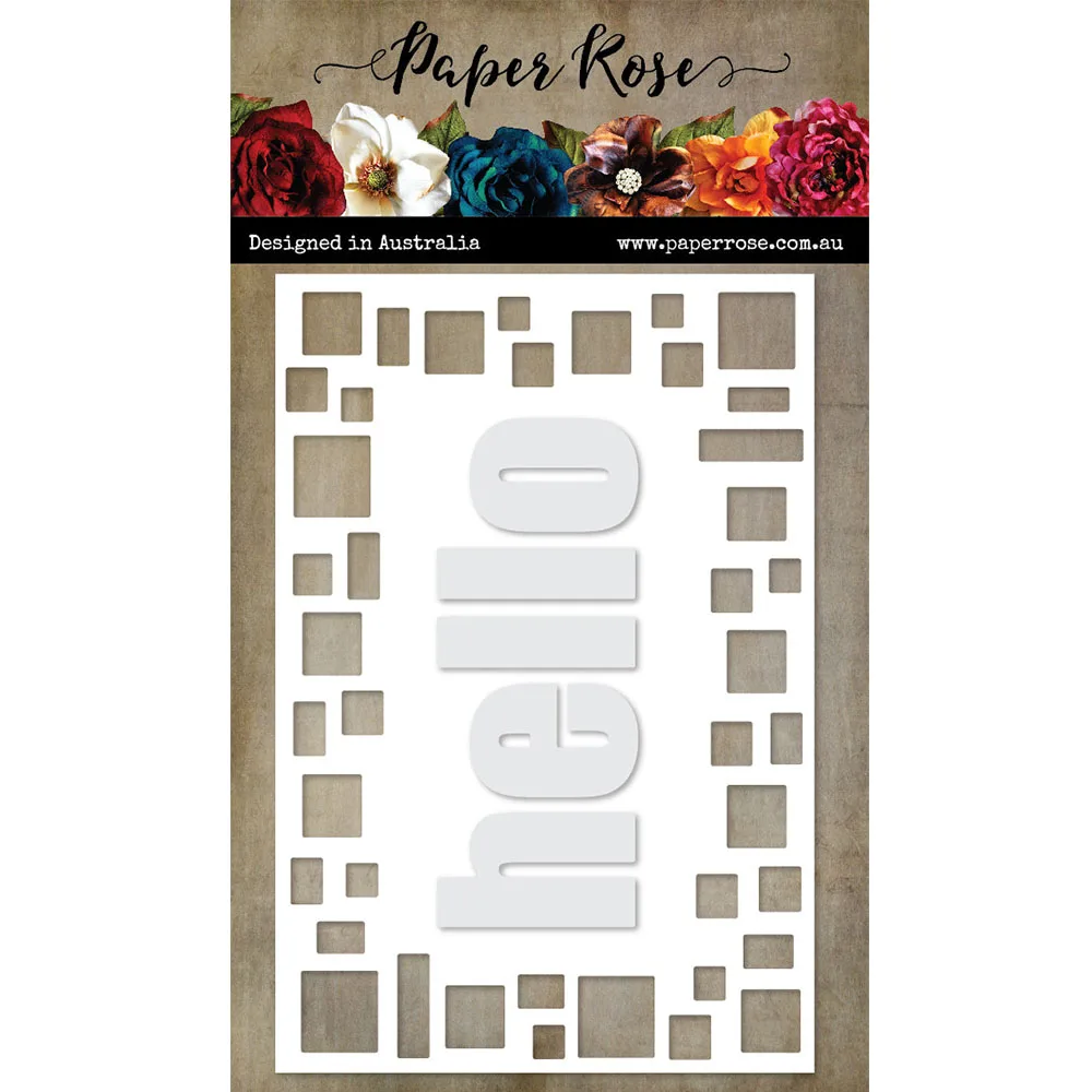 

2022 Spring Mosaic Hello Frame Metal Cutting Dies Diy Craft Wax Paper Diary Greeting Card Scrapbooking Decoration Embossing Mold