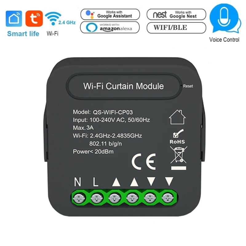 

Aubess Smart Home Tuya WiFi Curtain Switch Module Smart Life App Control DIY Smart Breaker Works With Alexa Google Home Yandex