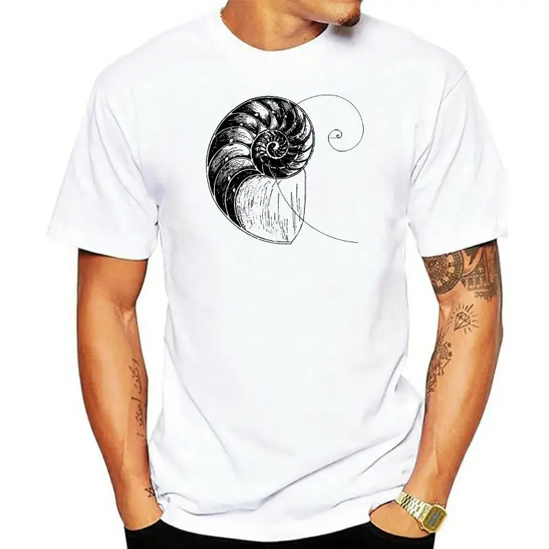 

2022 Мужская футболка с принтом хлопковая футболка с коротким рукавом спираль фибоначи женская футболка