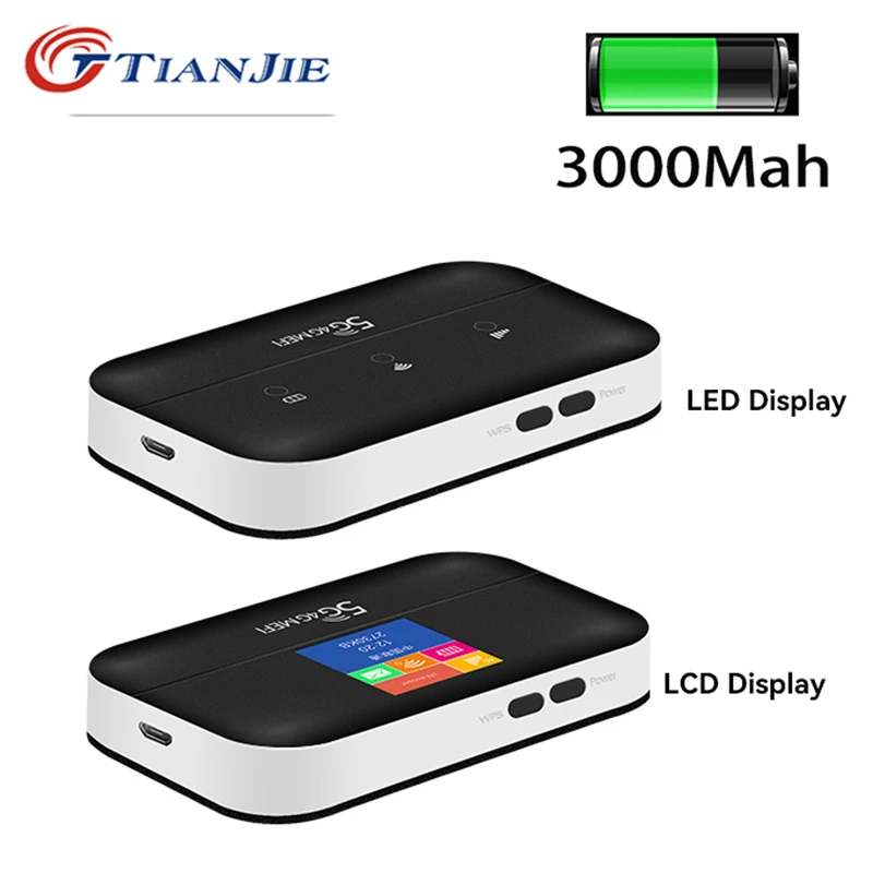 

TIANJIE 150Mbps 4G Wifi Router Unlock Sim Card Wireless Modem Outdoor Hotspot Pocket Mifi Network Dongle With 3000mah Battery