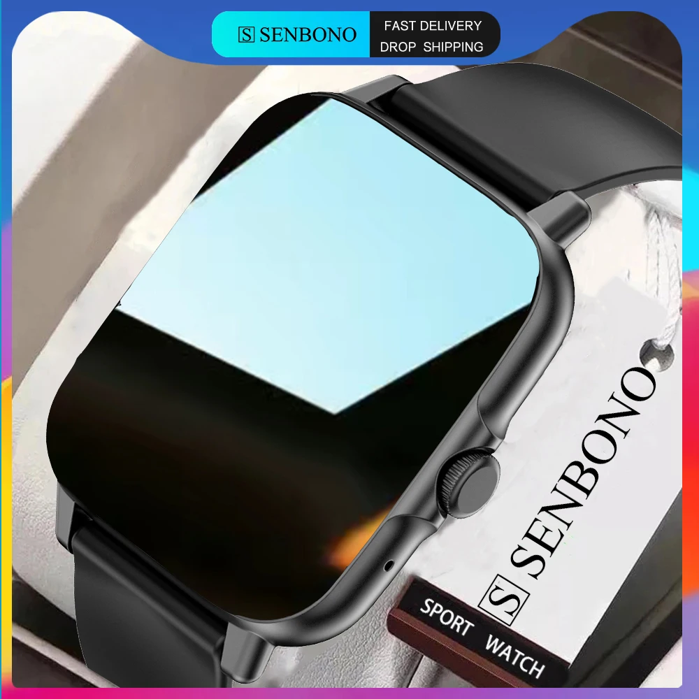 

Мужские Смарт-часы SENBONO, 1,69 дюйма, Bluetooth, для Android и IOS
