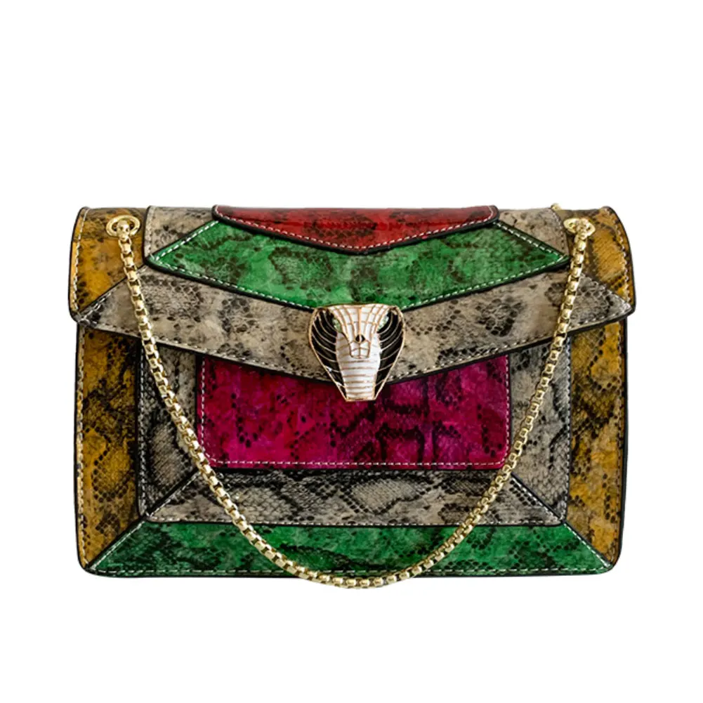 

2023 роскошные дизайнерские сумки смешанных цветов, змеиная венка, сумки с клапаном и цепочками, элегантный кошелек, сумка через плечо