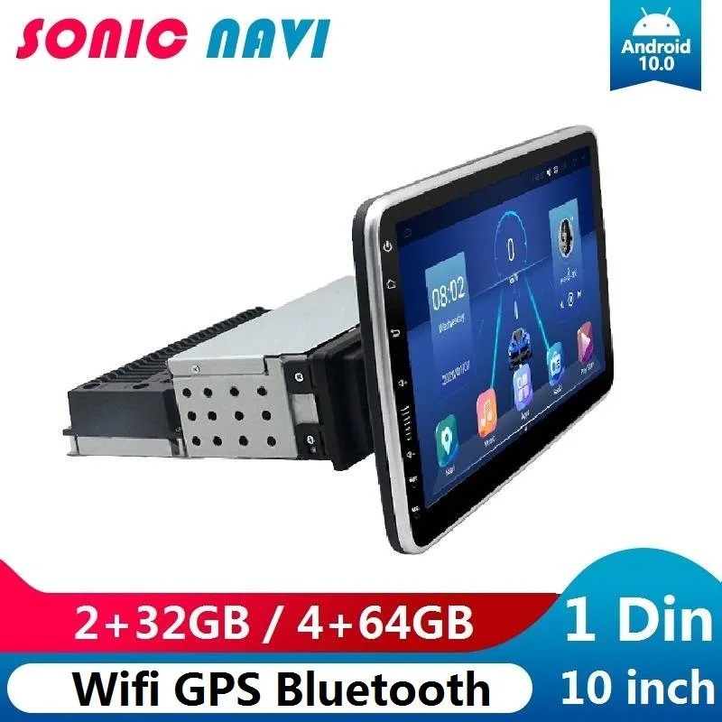 1din android car multimedia player wifi4g 10inch rotatable touch screen car auto radio real 232gb universal car mp5 player free global shipping