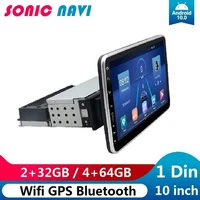 1Din Android Car Multimedia Player WiFi 4G 10inch Rotatable Touch Screen Car Auto Radio Real 2 32GB Universal Car MP5 Player