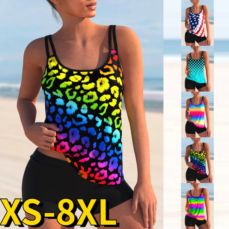 

New Design Printing Bathing Suits Sexy Tankini Swimsuits Monokini Swimwear Sleeveless Swimsuit Female Two Piece Set Beachwear