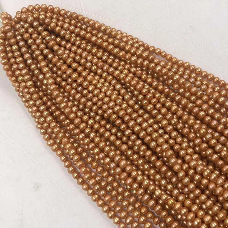 ELEISPL JEWELRY Wholesale  10 Strands 6-7mm Orange Freshwater Pearls Free Shipping #22000476-1