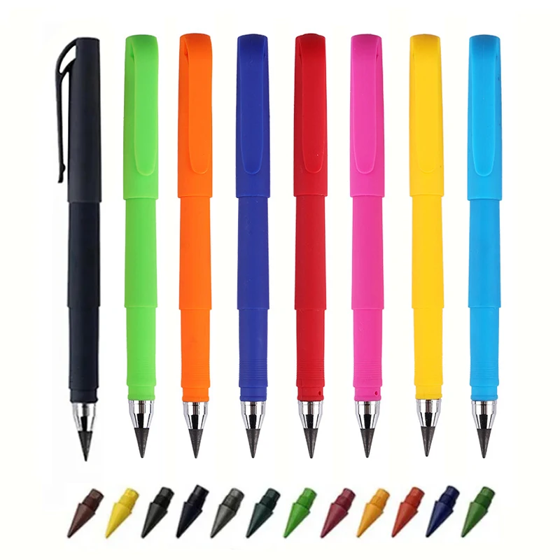 Infinite Book 1 Pen With 12 Color Hb Replacement Set Erasable Ink Free Student Drawing Art Pencil School Supplies