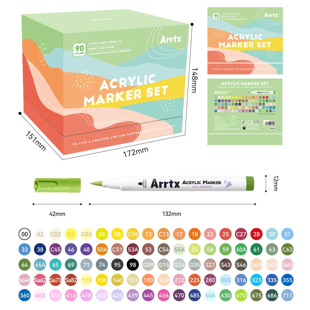 

Маркеры Arrtx 90 цветов