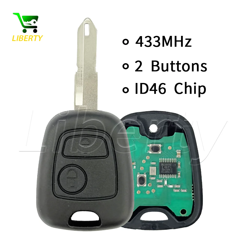 

Liberty 433 МГц ID46 чип автомобильный дистанционный ключ для Peugeot 106 206 Partner Xsara для Citroen C1 C2 C3 C4 Saxo автомобильные запасные ключи