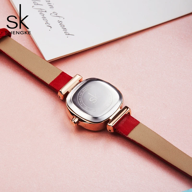 Часы наручные Shengke женские кварцевые модные квадратные элегантные оригинальный
