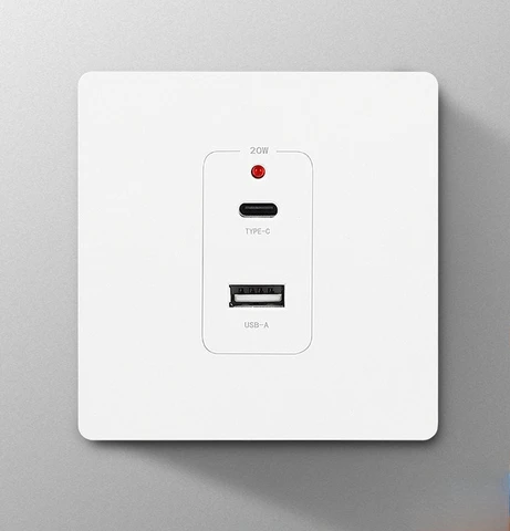 Настенная встроенная розетка для скрытой установки, белая, серая, 86 тип USB Type-C, 20 Вт, быстрая зарядка, бытовая электрика, 220 В