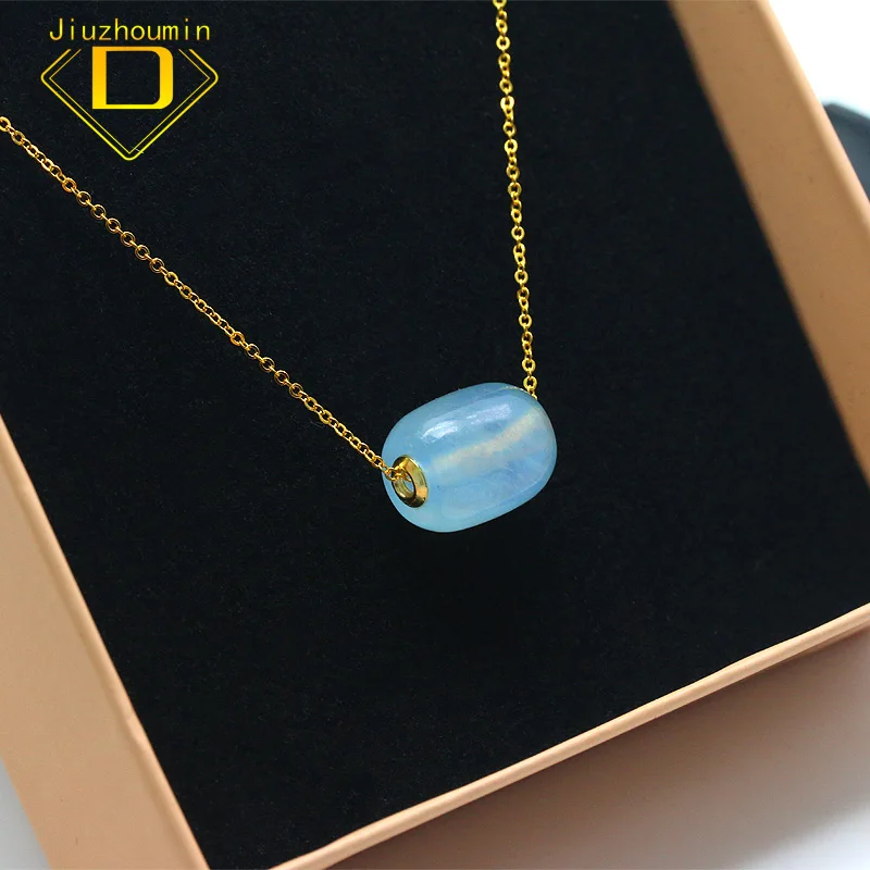 

Necklace Pendant S925 Silver Necklaces Women Fashion Pendants Lady Jewelry Aquamarine Send Girlfriend Gift Jewelry Punk Style