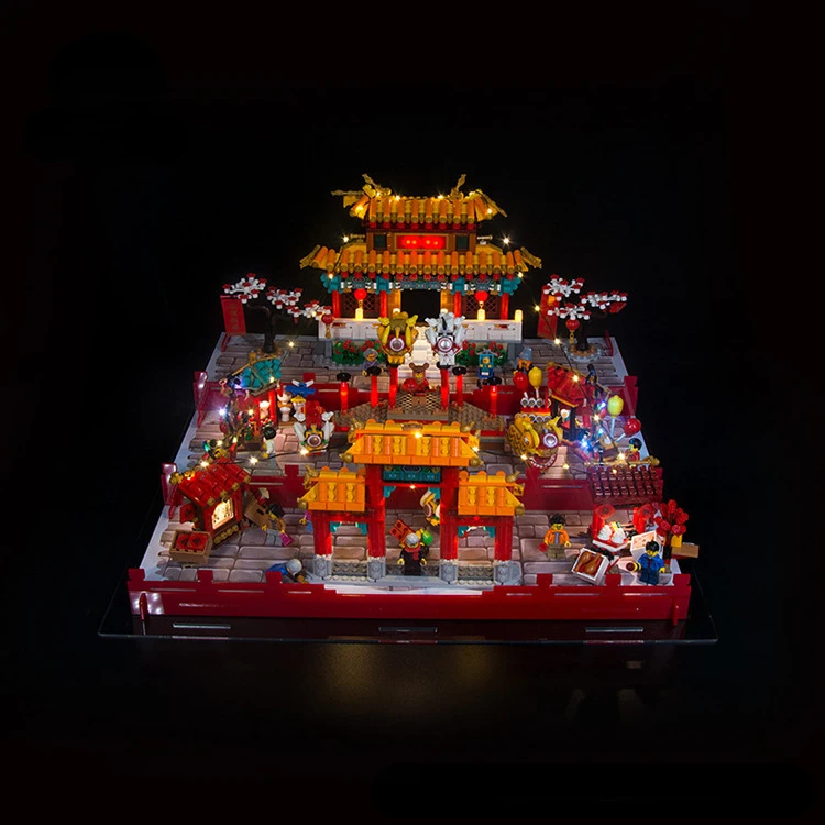 Без строительных блоков лампа освещение для танца льва 80104 китайский новый год