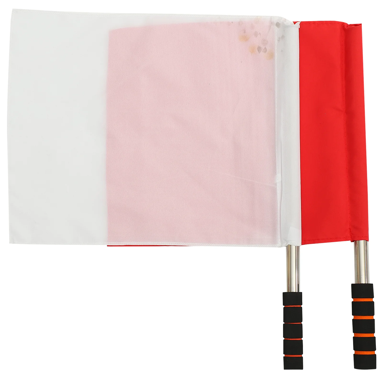 

2 Pcs Referee Border Flag Racing Flags Waving Signal Hand Stainless Steel Conducting Match Referees