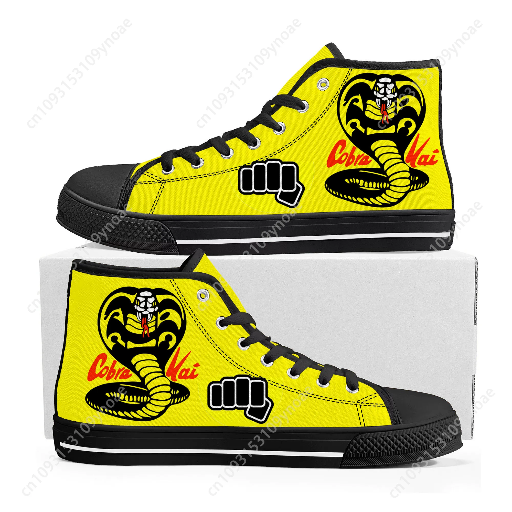 Высокие кроссовки Cobra Kai No Mercy Snake мужские и женские парусиновые высокого качества