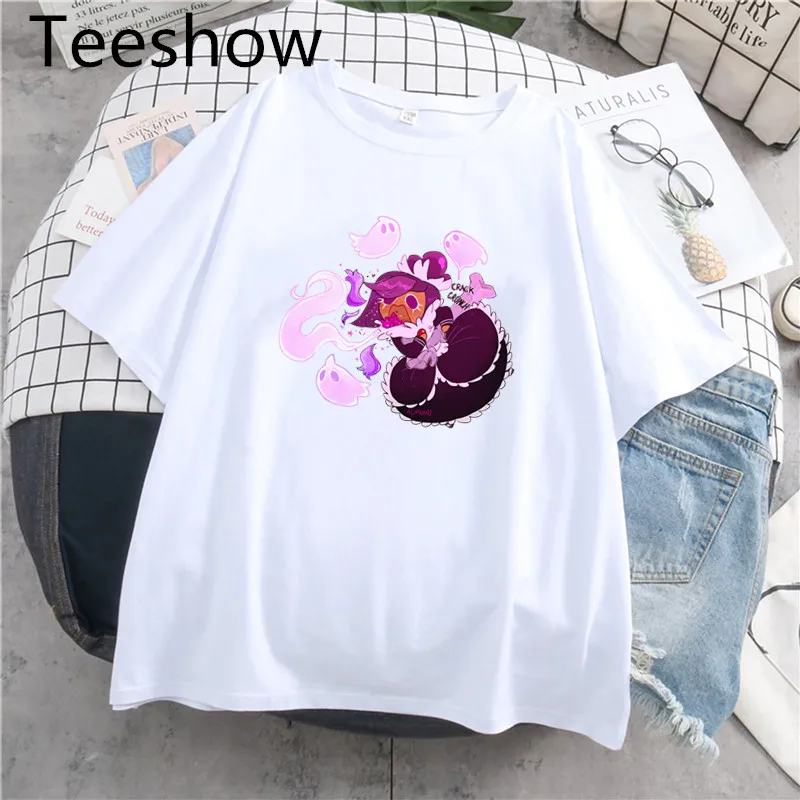 Фото Футболка Kawaii Cookie Run Женская с принтом, Повседневная мультяшная футболка, уличная одежда, топы с коротким рукавом и графическим рисунком, футболка, Милая женская одежда №2