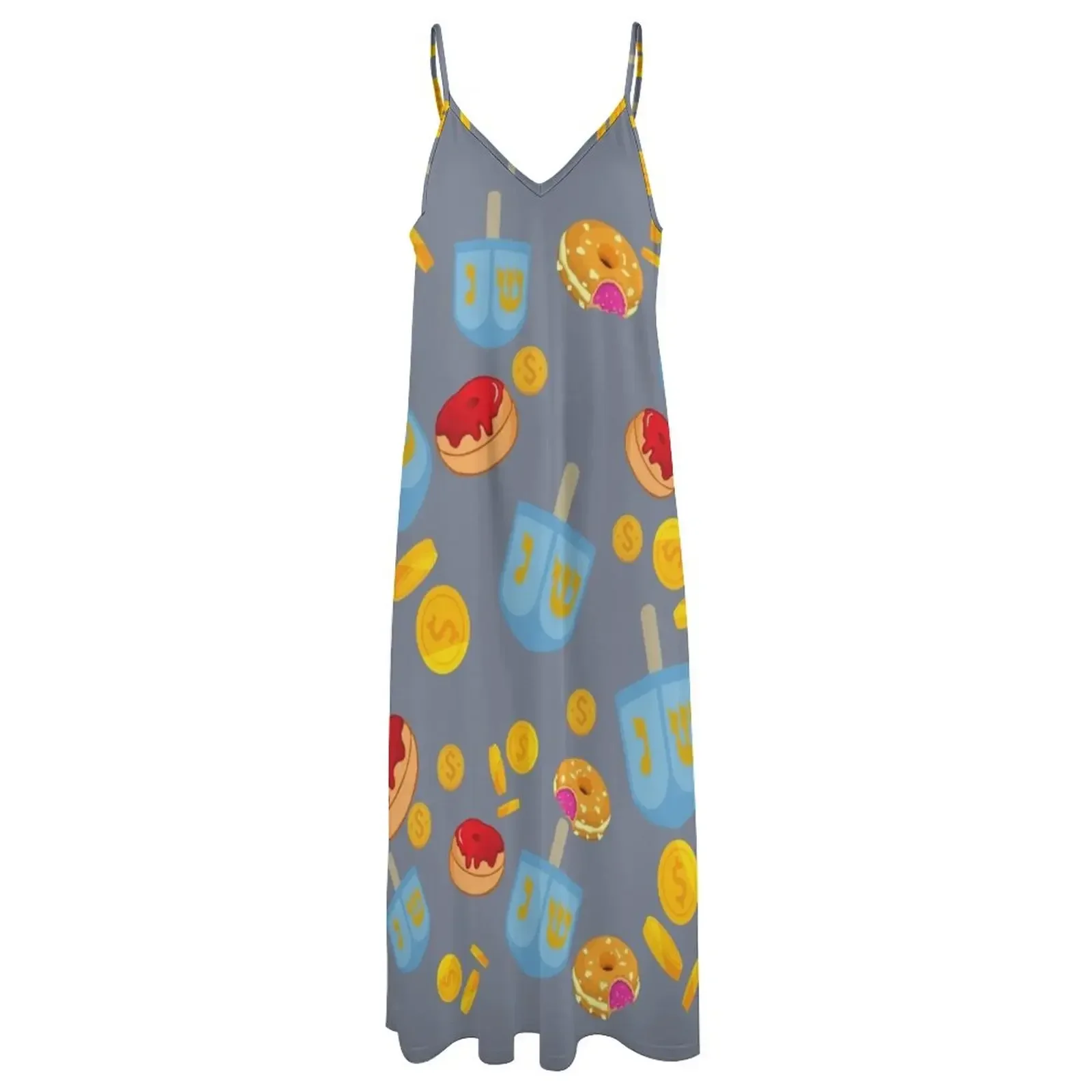 Летнее платье без рукавов hanukka/Chanukah Dreidel женское 2024 женская одежда платья летнее