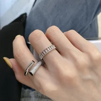 cubic zirconia rings for women fashion hollow silver color anel date jewelry