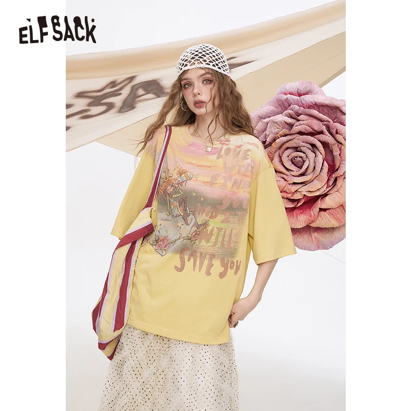ELFSACK женская футболка из хлопка и полиэстера